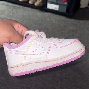 Nike White Sneakers with Pink Accents